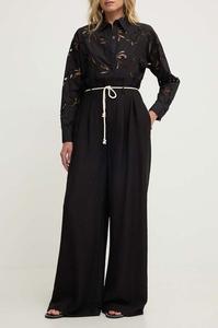 Льняные брюки Answear Lab, черный