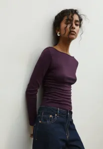 Топ с длинными рукавами и сборками Stradivarius, Purple