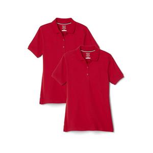 Комплект из 2 пар поло из эластичного пике с короткими рукавами и французскими тостами для девочек French Toast, красный