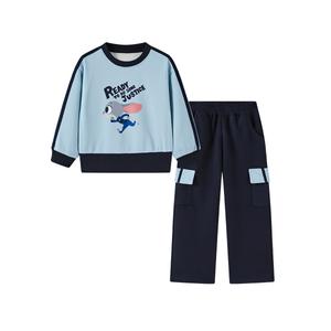 Детская повседневная спортивная одежда с круглым вырезом и утолщенным воротником Disney, темно-синий