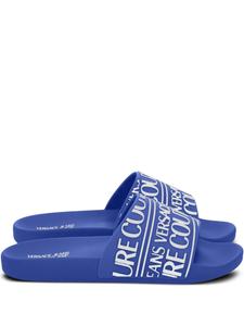 Шлепанцы с тисненым логотипом Versace Jeans Couture, синий