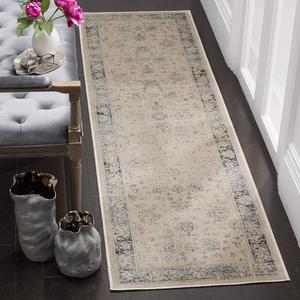 Ковер SAFAVIEH, 67 x 244 см, Vintage Collection Runner, Stone & Blue, дизайн Oriental Distressed Viscose, идеально подходит для помещений с высокой проходимостью в гостиной, спальне (VTG117-7440)