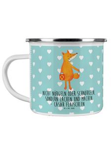 Кружка с лисьим фонарем и надписью в пастельных тонах бирюзы Mr. & Mrs. Panda