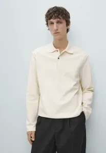 Рубашка-Поло с длинными рукавами и воротником-стойкой в рубчик Massimo Dutti, Beige
