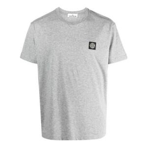 Футболка compass patch logo short-sleeve t-shirt 'melange grey' Stone Island, серый