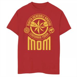 Футболка с логотипом мамы и логотипом «Капитан Марвел» для мальчиков 8–20 лет Marvel