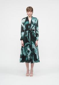 Платье Forever New SKYLA PLEATED LONG SLEEVE MIDI, Green Odella/Dark Green