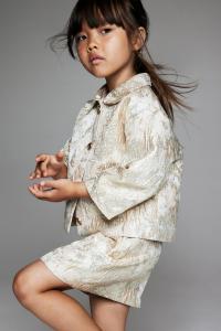 Юбка из мерцающей жаккардовой ткани H&M, золотой