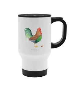 Белая кружка кофе на вынос, петух Korn, без слогана Mr. & Mrs. Panda