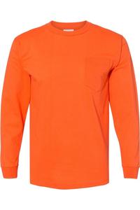 Футболка с длинным рукавом Bayside USA-Made с карманом, оранжевый