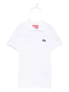 Рубашка поло с вышитым логотипом Diesel Kids, белый