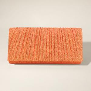 Складчатая блестящая вечерняя сумочка-клатч через плечо FASHNZFAB