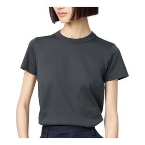 (WMNS) Футболка UNIQLO с круглым вырезом, темно-серый цвет