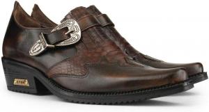 Мужские настоящие кожаные туфли Wincklepickers с узором под змею, ковбойские, для верховой езды, вестерн с кубинским каблуком и застежкой-пряжкой Infinity Leather, коричневый