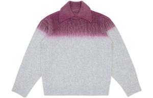 Свитер с градиентным эффектом и кабельной вязкой ADER ERROR, серый