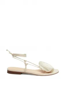 Босоножки с цветочной аппликацией Magda Butrym, бежевый