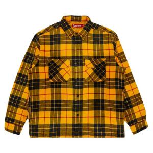 Рубашка Supreme Quilted Plaid Shirt Yellow, желтый