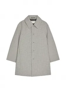 Пальто в клетку "гингем" Dries Van Noten, серый