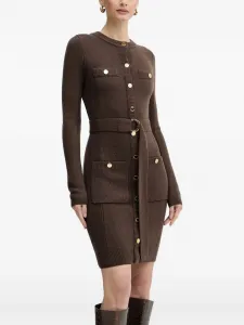 Платье мини с поясом Guess Usa, коричневый