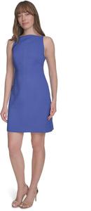 Женское мини-платье без рукавов Tommy Hilfiger с квадратным вырезом и высоким воротом, Amparo Blue