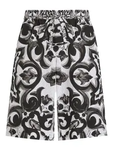 Шорты с принтом Maiolica DOLCE & GABBANA, черный