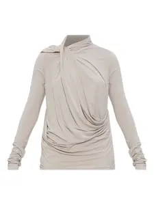 Топ с драпировкой и воротником-качеля Entire Studios, нейтральный