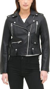 Женская укороченная косуха Levi's из искусственной кожи, черный