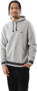 Мужская толстовка Champion C3-Y138 с длинным рукавом, хлопок, производство США, вышитый логотип, базовая толстовка с капюшоном, серый