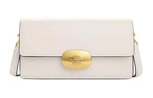 Сумка через плечо Eliza из телячьей кожи маленькая квадратная кроссбоди Coach мел белый