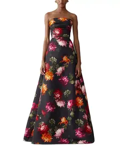 Платье А-силуэта без бретелей Carolina Herrera, мультиколор