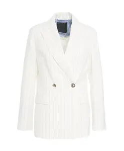 Двубортный пиджак с узором и деталями в виде логотипа. Liu Jo, белый