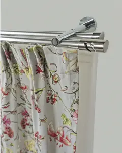 Карниз для штор GARESA "BOSTON", 2 направляющие, желаемая длина, внутренняя направляющая комплекта штор, простой в установке, выдвижной 210 см, Ø 20 мм, цвет silberfarben