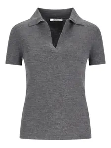 Топ с V-образным вырезом Max Mara, серый