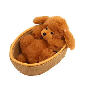 Wowo Collection милый зверек маленький енот щенок плюшевые куклы плюшевая игрушка 21см длиной Tak Bebe, коричневый