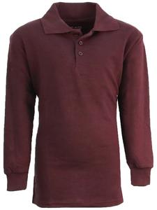Рубашки-поло Galaxy Authentic Slim Fit с длинным рукавом для мальчиков Galaxy By Harvic, бургундия