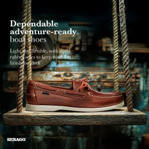 Мокасины Sebago Portland с вощеной обработкой - ручная работа, кожаные мокасины с вощеной отделкой, подкладкой из кожи и резиновой подошвой, не оставляющей следов и противоскользящей, коричневый