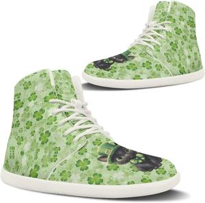 Pugasmiru Женские высокие кроссовки на шнуровке из искусственной кожи с плоской подошвой и декоративными ремешками, прогулочные кроссовки (белая подошва)