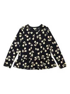 Футболка с принтом вишни и оборками Liewood, синий