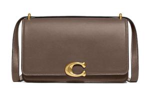 COACH Кожаная сумка через плечо бандитской коровы женская латунь и темно-каменный цвет