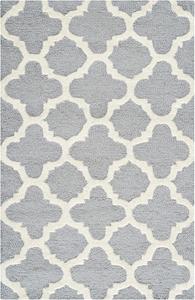 Ковер акцентный SAFAVIEH, 61 x 92 см, Cambridge Collection Silver / Ivory CAM130D ручной работы марокканский премиум шерсть