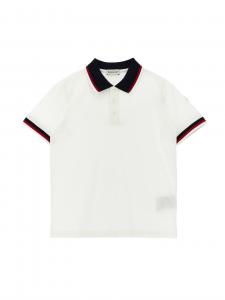 Трехцветная поло Moncler Enfant, белый