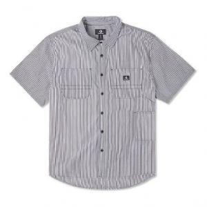 Рубашка striped woven carpenter button down 'grey' Converse, серый