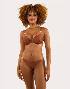 Блестки-топ бикини Morgan с глубоким вырезом и эффектом пышной груди, микс и сочетание бронзового цвета Wolf & Whistle