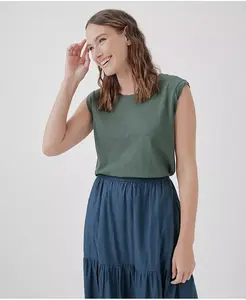 Женская футболка из органического хлопка Featherweight Slub Muscle Pact, черный