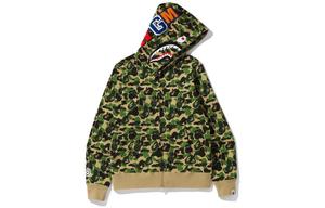 A BATHING APE BAPE ABC Camo Shark Толстовка на молнии на молнии (SS23) Зеленый, Голубое небо