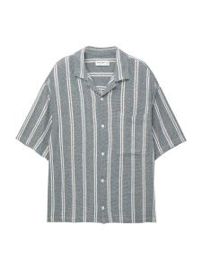 Рубашка на пуговицах Comfort fit Pull&Bear, темно-синий