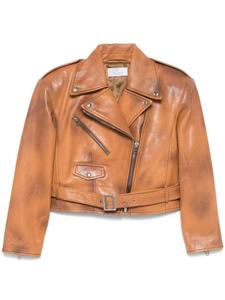 Giuseppe Di Morabito байкерская куртка с эффектом разбрызганной краски, коричневый