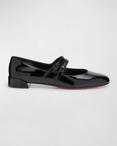 Лакированные балетки Sweet Jane на красной подошве Christian Louboutin, цвет Black