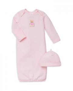 Детский комплект "Медвежонок" (платье и шапочка) - для девочек Little Me, розовый