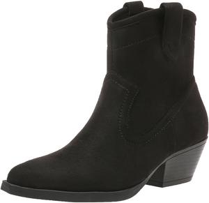 Женские ботильоны ZBYY без застежки, вестерн с заостренным носком, низким каблуком, челси, короткие ботильоны под платье для женщин, Black